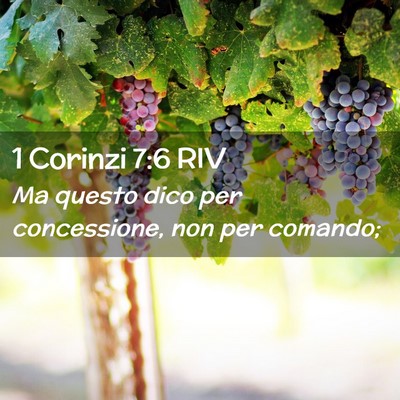 Picture 02 - 1 Corinzi 7:6 RIV - Ma questo dico per concessione, non per - Bible Verse Picture