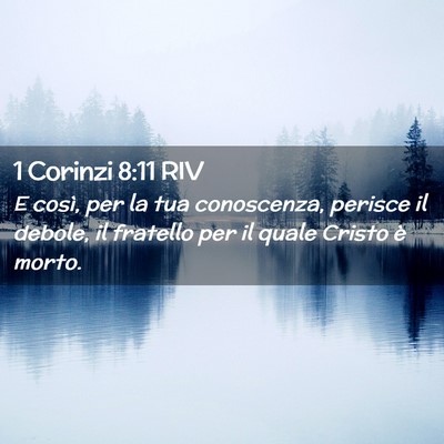 Picture 02 - 1 Corinzi 8:11 RIV - E così, per la tua conoscenza, perisce il - Bible Verse Picture