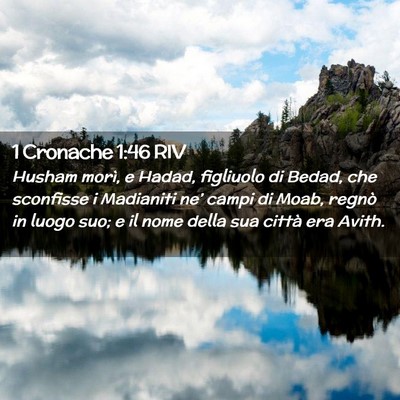 Picture 02 - 1 Cronache 1:46 RIV - Husham morì, e Hadad, figliuolo di Bedad, che - Bible Verse Picture