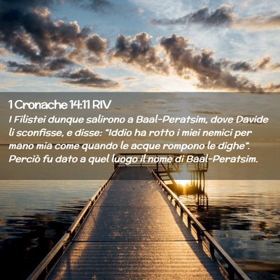 Picture 02 - 1 Cronache 14:11 RIV - I Filistei dunque salirono a Baal-Peratsim, dove - Bible Verse Picture