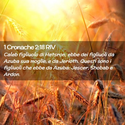 Picture 02 - 1 Cronache 2:18 RIV - Caleb figliuolo di Hetsron, ebbe dei figliuoli da - Bible Verse Picture