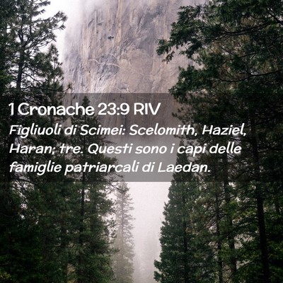 Picture 02 - 1 Cronache 23:9 RIV - Figliuoli di Scimei: Scelomith, Haziel, Haran; - Bible Verse Picture