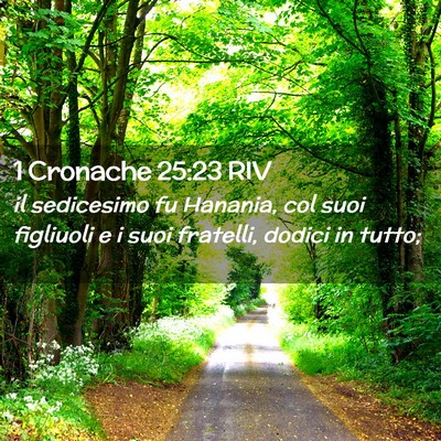 Picture 02 - 1 Cronache 25:23 RIV - il sedicesimo fu Hanania, col suoi figliuoli e i - Bible Verse Picture