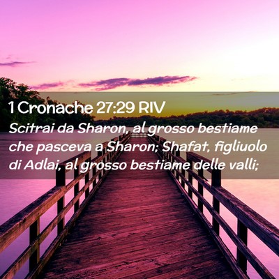 Picture 02 - 1 Cronache 27:29 RIV - Scitrai da Sharon, al grosso bestiame che pasceva - Bible Verse Picture