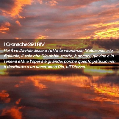 Picture 02 - 1 Cronache 29:1 RIV - Poi il re Davide disse a tutta la raunanza: - Bible Verse Picture