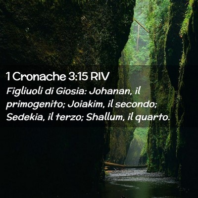 Picture 02 - 1 Cronache 3:15 RIV - Figliuoli di Giosia: Johanan, il primogenito; - Bible Verse Picture