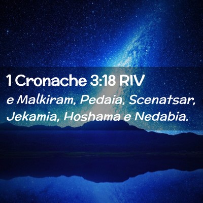 Picture 02 - 1 Cronache 3:18 RIV - e Malkiram, Pedaia, Scenatsar, Jekamia, Hoshama e - Bible Verse Picture