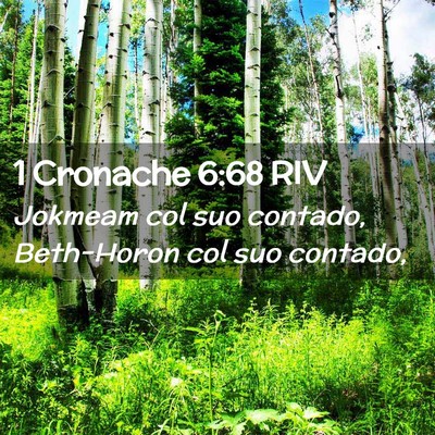 Picture 02 - 1 Cronache 6:68 RIV - Jokmeam col suo contado, Beth-Horon col suo - Bible Verse Picture