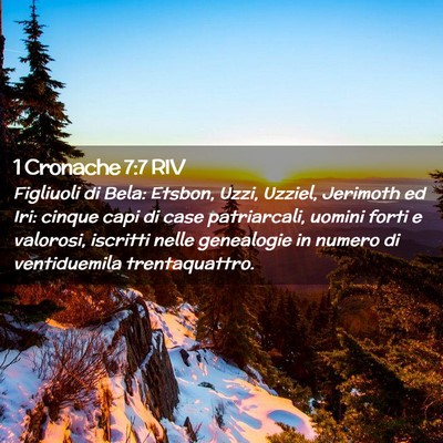 Picture 02 - 1 Cronache 7:7 RIV - Figliuoli di Bela: Etsbon, Uzzi, Uzziel, Jerimoth - Bible Verse Picture