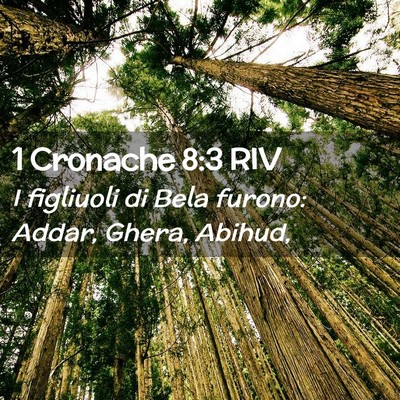 Picture 02 - 1 Cronache 8:3 RIV - I figliuoli di Bela furono: Addar, Ghera, - Bible Verse Picture