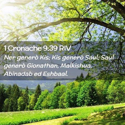 Picture 02 - 1 Cronache 9:39 RIV - Ner generò Kis; Kis generò Saul; Saul generò - Bible Verse Picture