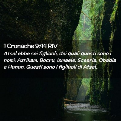 Picture 02 - 1 Cronache 9:44 RIV - Atsel ebbe sei figliuoli, dei quali questi sono i - Bible Verse Picture