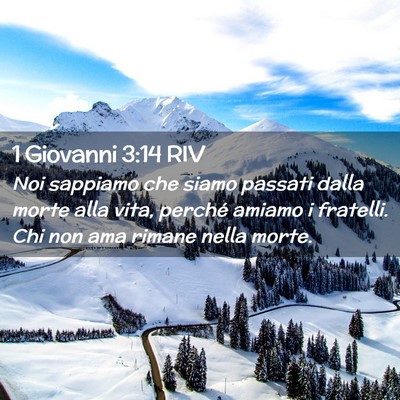 Picture 02 - 1 Giovanni 3:14 RIV - Noi sappiamo che siamo passati dalla morte alla - Bible Verse Picture