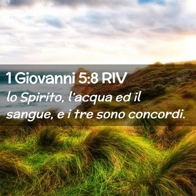 Picture 02 - 1 Giovanni 5:8 RIV - lo Spirito, l’acqua ed il sangue, e i tre sono - Bible Verse Picture