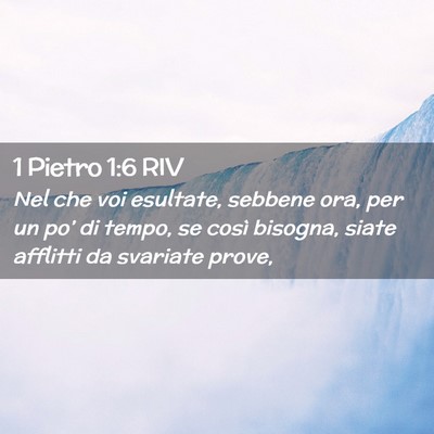 Picture 02 - 1 Pietro 1:6 RIV - Nel che voi esultate, sebbene ora, per un po’ - Bible Verse Picture