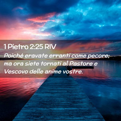 Picture 02 - 1 Pietro 2:25 RIV - Poiché eravate erranti come pecore; ma ora siete - Bible Verse Picture