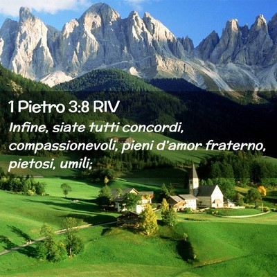 Picture 02 - 1 Pietro 3:8 RIV - Infine, siate tutti concordi, compassionevoli, - Bible Verse Picture