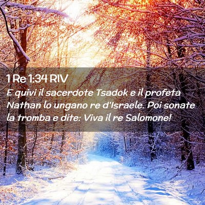 Picture 02 - 1 Re 1:34 RIV - E quivi il sacerdote Tsadok e il profeta Nathan - Bible Verse Picture