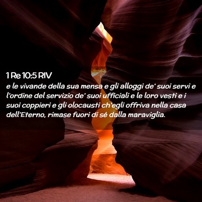 Picture 02 - 1 Re 10:5 RIV - e le vivande della sua mensa e gli alloggi de’ - Bible Verse Picture