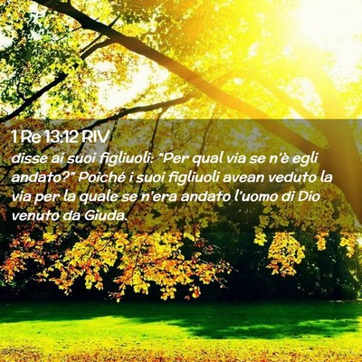 Picture 02 - 1 Re 13:12 RIV - disse ai suoi figliuoli: “Per qual via se - Bible Verse Picture