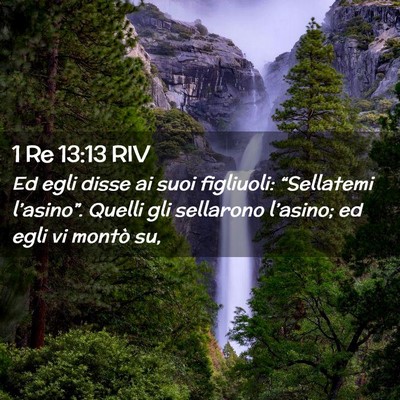 Picture 02 - 1 Re 13:13 RIV - Ed egli disse ai suoi figliuoli: “Sellatemi - Bible Verse Picture