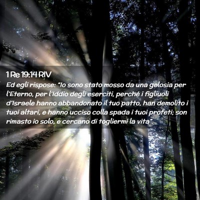 Picture 02 - 1 Re 19:14 RIV - Ed egli rispose: “Io sono stato mosso da una - Bible Verse Picture
