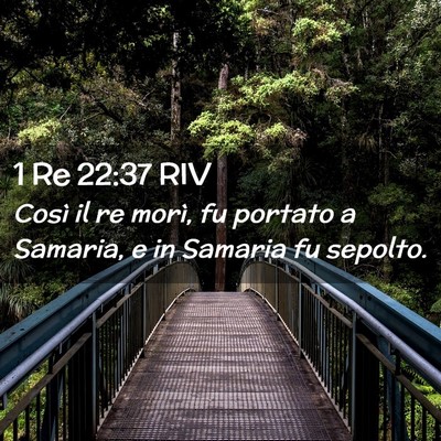 Picture 02 - 1 Re 22:37 RIV - Così il re morì, fu portato a Samaria, e in - Bible Verse Picture