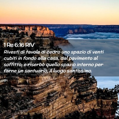 Picture 02 - 1 Re 6:16 RIV - Rivestì di tavole di cedro uno spazio di venti - Bible Verse Picture