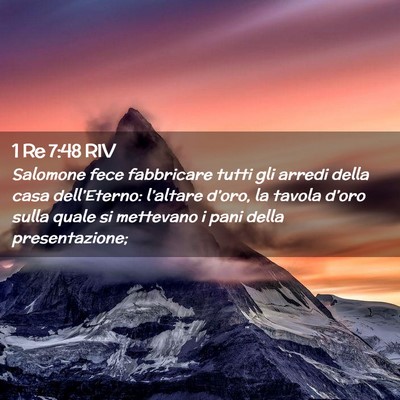 Picture 02 - 1 Re 7:48 RIV - Salomone fece fabbricare tutti gli arredi della - Bible Verse Picture