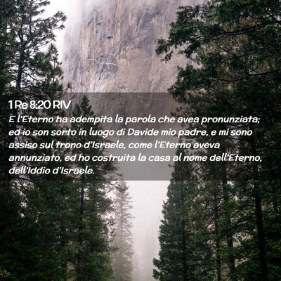 Picture 02 - 1 Re 8:20 RIV - E l’Eterno ha adempita la parola che avea - Bible Verse Picture
