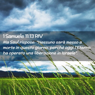 Picture 02 - 1 Samuele 11:13 RIV - Ma Saul rispose: “Nessuno sarà messo a morte - Bible Verse Picture