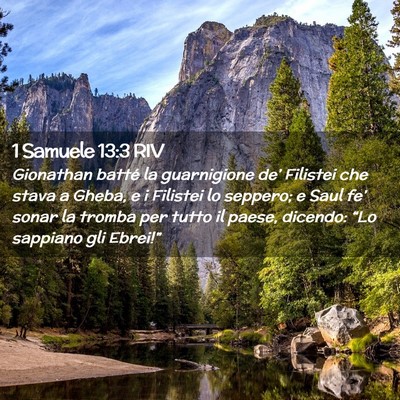 Picture 02 - 1 Samuele 13:3 RIV - Gionathan batté la guarnigione de’ Filistei - Bible Verse Picture