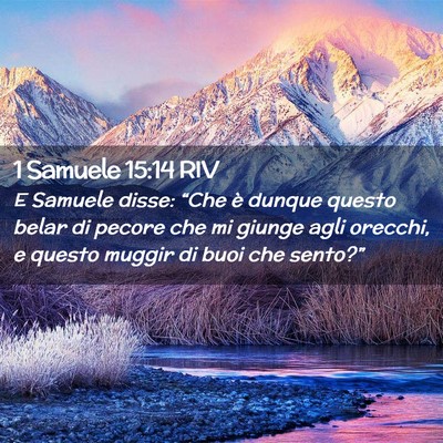 Picture 02 - 1 Samuele 15:14 RIV - E Samuele disse: “Che è dunque questo belar di - Bible Verse Picture