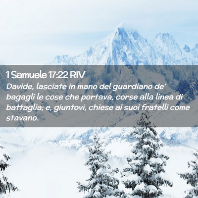 Picture 02 - 1 Samuele 17:22 RIV - Davide, lasciate in mano del guardiano de’ - Bible Verse Picture