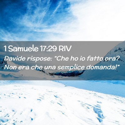 Picture 02 - 1 Samuele 17:29 RIV - Davide rispose: “Che ho io fatto ora? Non era - Bible Verse Picture