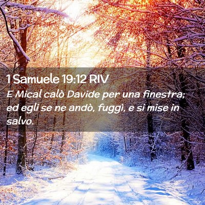 Picture 02 - 1 Samuele 19:12 RIV - E Mical calò Davide per una finestra; ed egli se - Bible Verse Picture