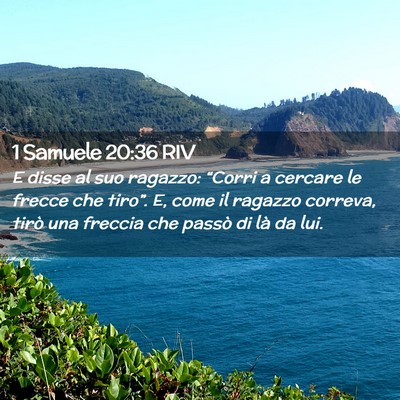 Picture 02 - 1 Samuele 20:36 RIV - E disse al suo ragazzo: “Corri a cercare le - Bible Verse Picture