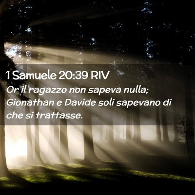 Picture 02 - 1 Samuele 20:39 RIV - Or il ragazzo non sapeva nulla; Gionathan e - Bible Verse Picture