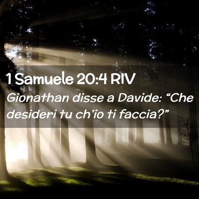 Picture 02 - 1 Samuele 20:4 RIV - Gionathan disse a Davide: “Che desideri tu - Bible Verse Picture