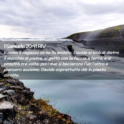 Picture 02 - 1 Samuele 20:41 RIV - E come il ragazzo se ne fu andato, Davide si - Bible Verse Picture
