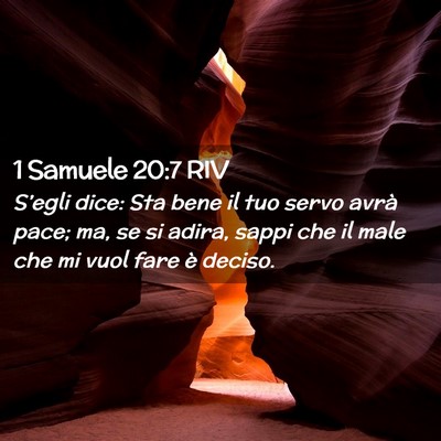 Picture 02 - 1 Samuele 20:7 RIV - S’egli dice: Sta bene il tuo servo avrà pace; - Bible Verse Picture