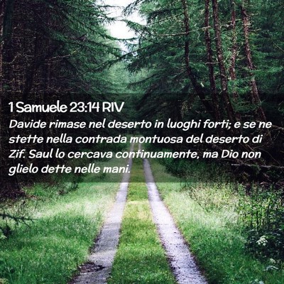 Picture 02 - 1 Samuele 23:14 RIV - Davide rimase nel deserto in luoghi forti; e se - Bible Verse Picture