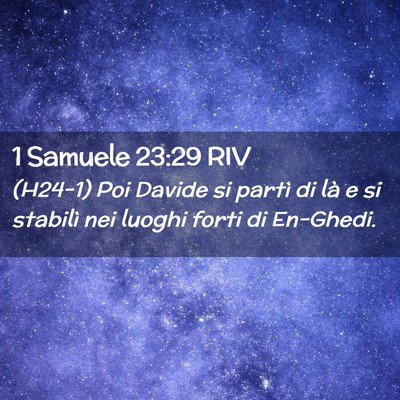 Picture 02 - 1 Samuele 23:29 RIV - (H24-1) Poi Davide si partì di là e si stabilì - Bible Verse Picture