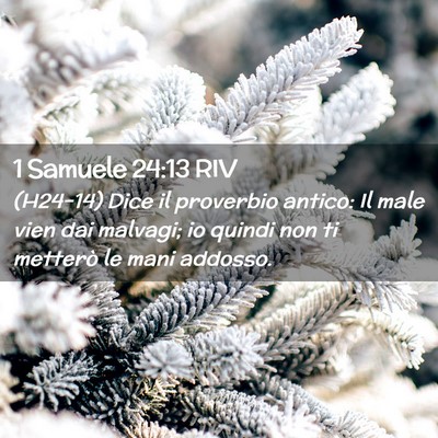 Picture 02 - 1 Samuele 24:13 RIV - (H24-14) Dice il proverbio antico: Il male vien - Bible Verse Picture