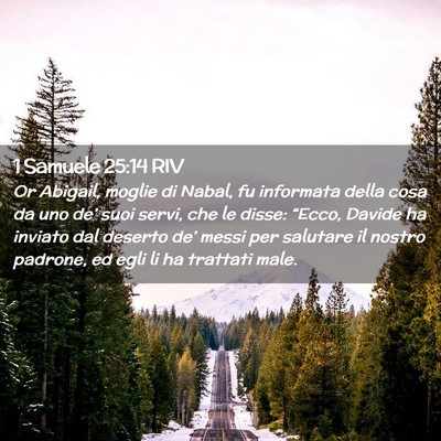 Picture 02 - 1 Samuele 25:14 RIV - Or Abigail, moglie di Nabal, fu informata della - Bible Verse Picture