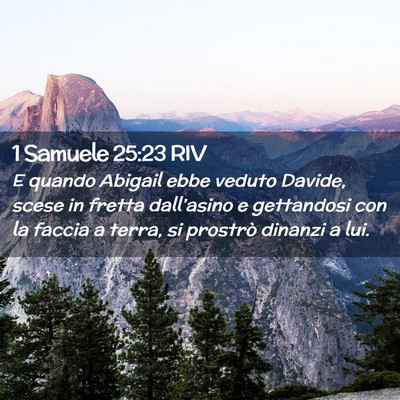 Picture 02 - 1 Samuele 25:23 RIV - E quando Abigail ebbe veduto Davide, scese in - Bible Verse Picture