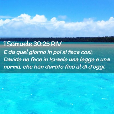 Picture 02 - 1 Samuele 30:25 RIV - E da quel giorno in poi si fece così; Davide ne - Bible Verse Picture