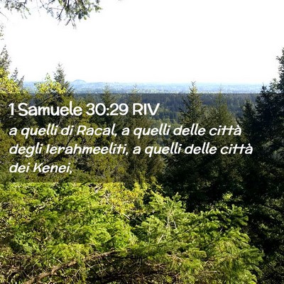 Picture 02 - 1 Samuele 30:29 RIV - a quelli di Racal, a quelli delle città degli - Bible Verse Picture