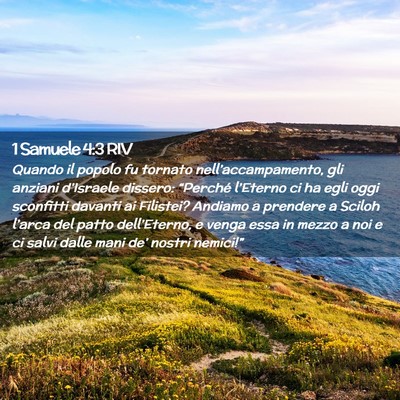 Picture 02 - 1 Samuele 4:3 RIV - Quando il popolo fu tornato nell’accampamento, - Bible Verse Picture