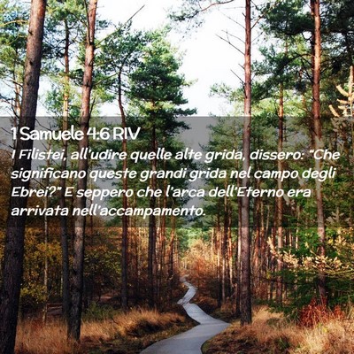 Picture 02 - 1 Samuele 4:6 RIV - I Filistei, all’udire quelle alte grida, - Bible Verse Picture